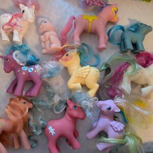 Vintage My Little Pony G1 Pony Bundle 9 Ponies and 1 Hamster with accessories
